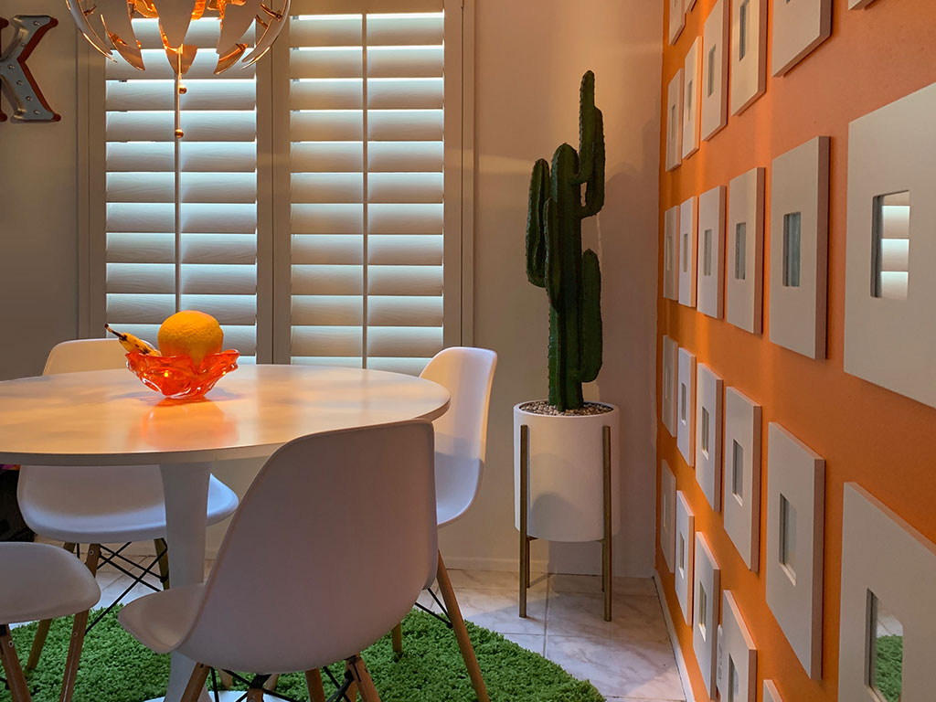 DIY cactus display: make a faux succulent fit in a mid century pot