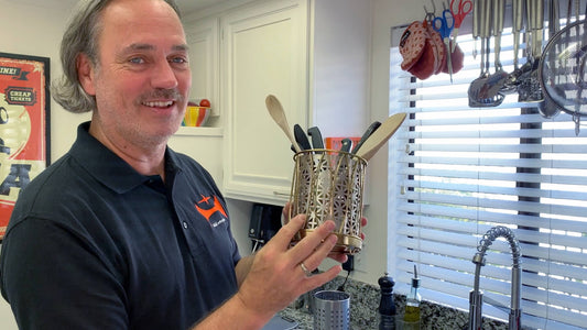 DIY Tips & Tricks to midcenturise everyday items: kitchen, trash bin, IKEA tv unit, and more.
