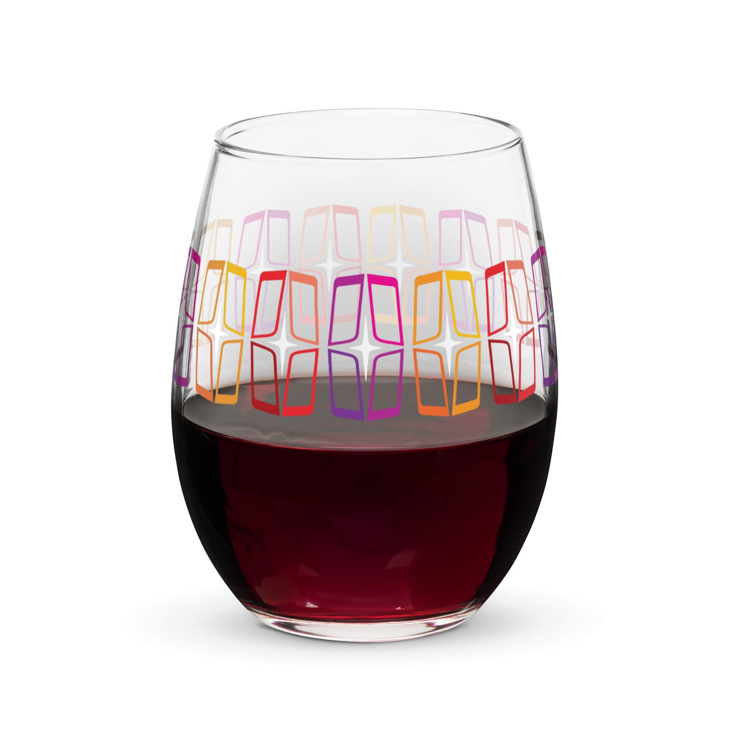 Mid Century Modern Stemless Wine Glasses