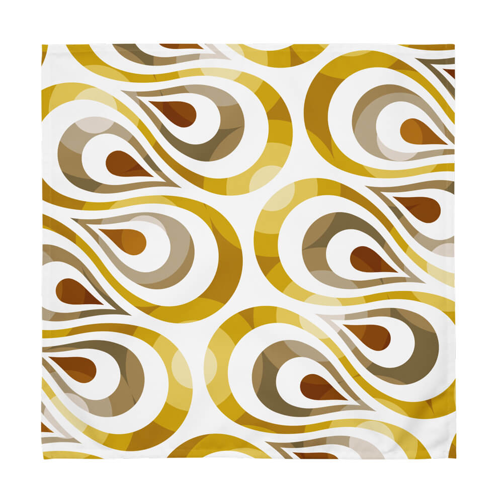 Mid Century Modern Shag Gold TearDrops Cloth Napkins Set of 4 flat view