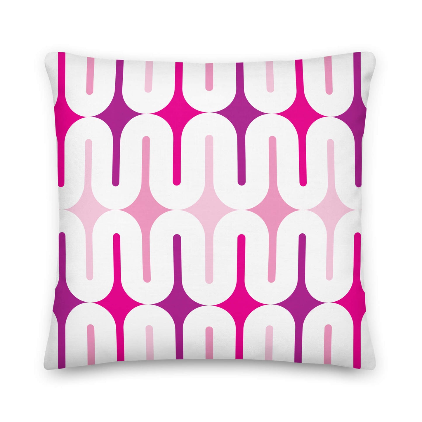 Mid Century Modern Pink Galaxie 18" Outdoor Pillow front view