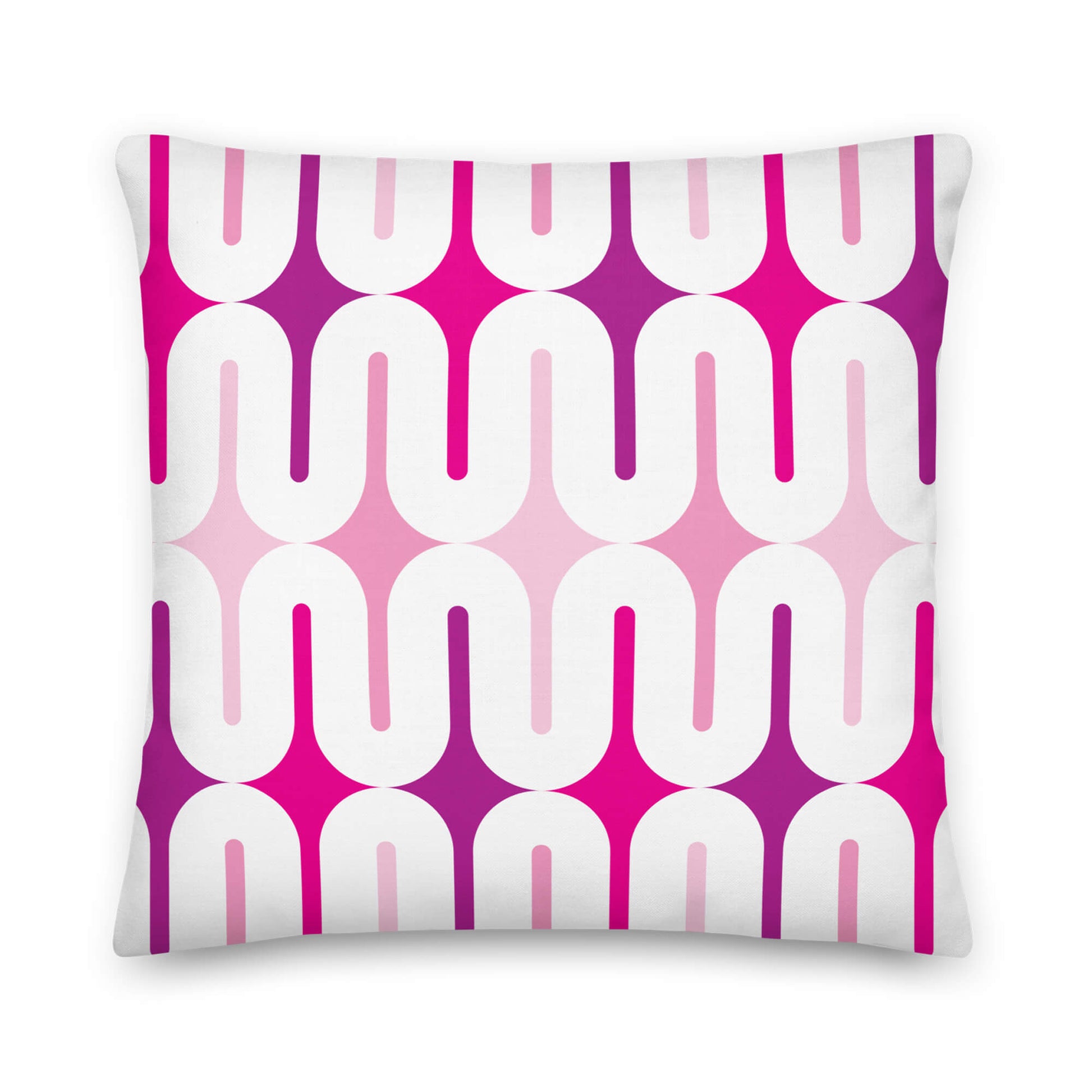Mid Century Modern Pink Galaxie 18" Outdoor Pillow front view