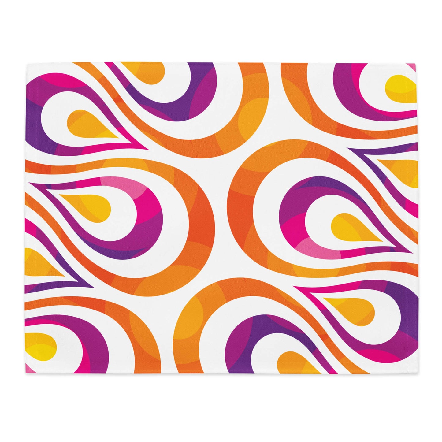 Mid Century Modern Multicolor TearDrops Placemats Set of 4 orange purple single