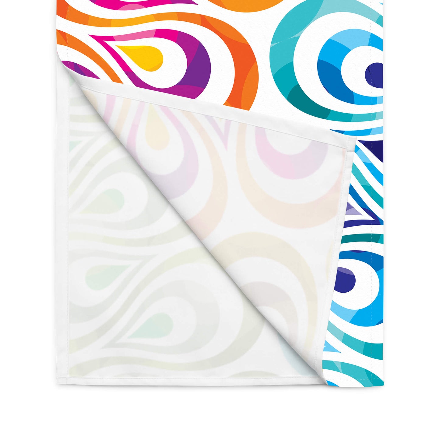 Mid Century Modern Multicolor TearDrops Table Runner flip view