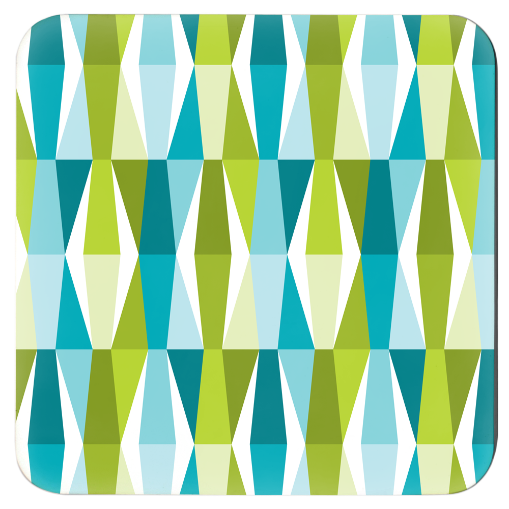 Mid Century Modern Multicolour LozAnges Square Coasters aqua