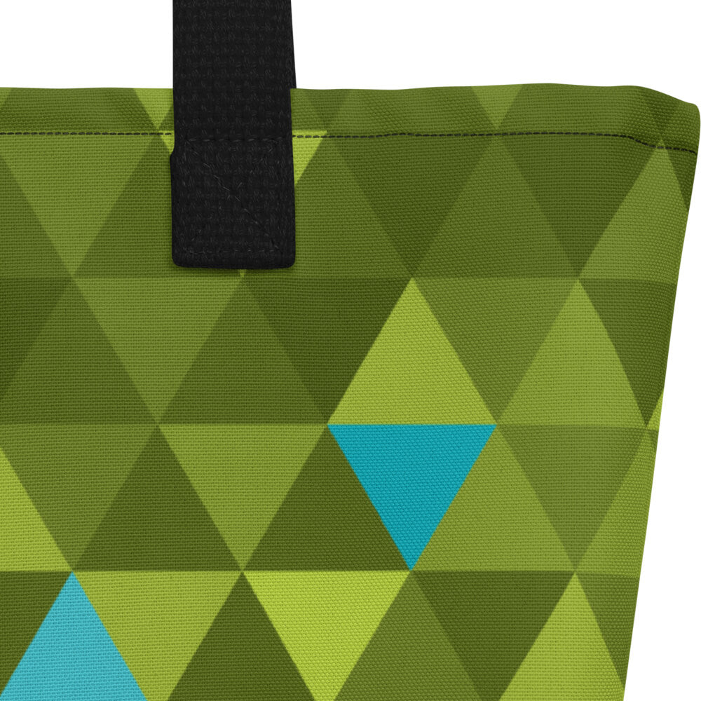 Mid Century Modern Flamingo Beach Bag fabric close-up