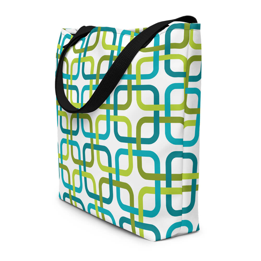 Mid Century Modern Green PanAmTrays Beach Bag side view