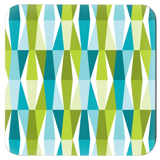 Mid Century Modern Aqua Green LozAnges Coasters Single