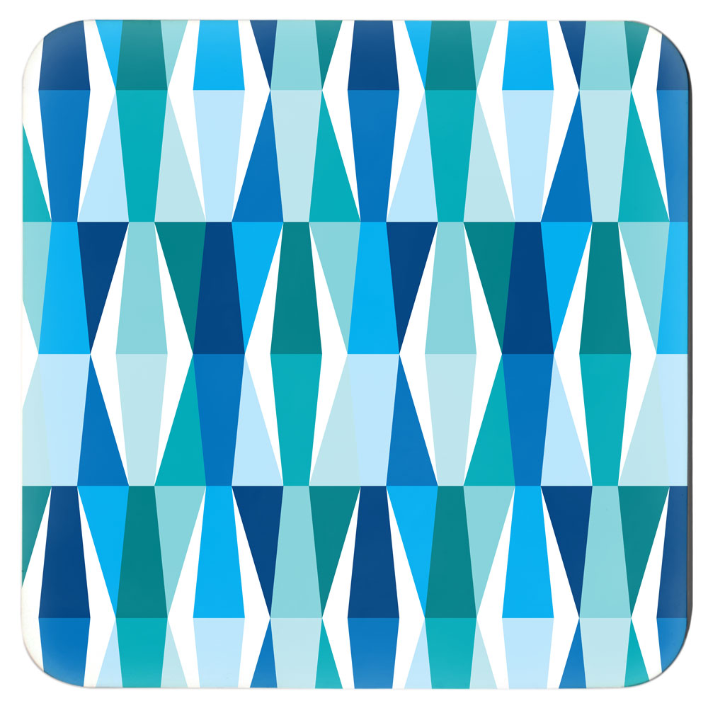 Mid Century Modern Multicolour LozAnges Square Coasters blue