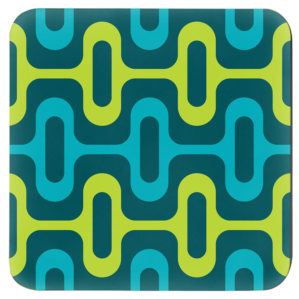 Mid Century Modern Aqua Green ZipperDee Coaster Single model