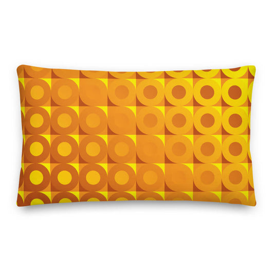 Mid Century Modern Orange Yellow LifeSavers 20" x 12" Rectangular Throw Pillow front view