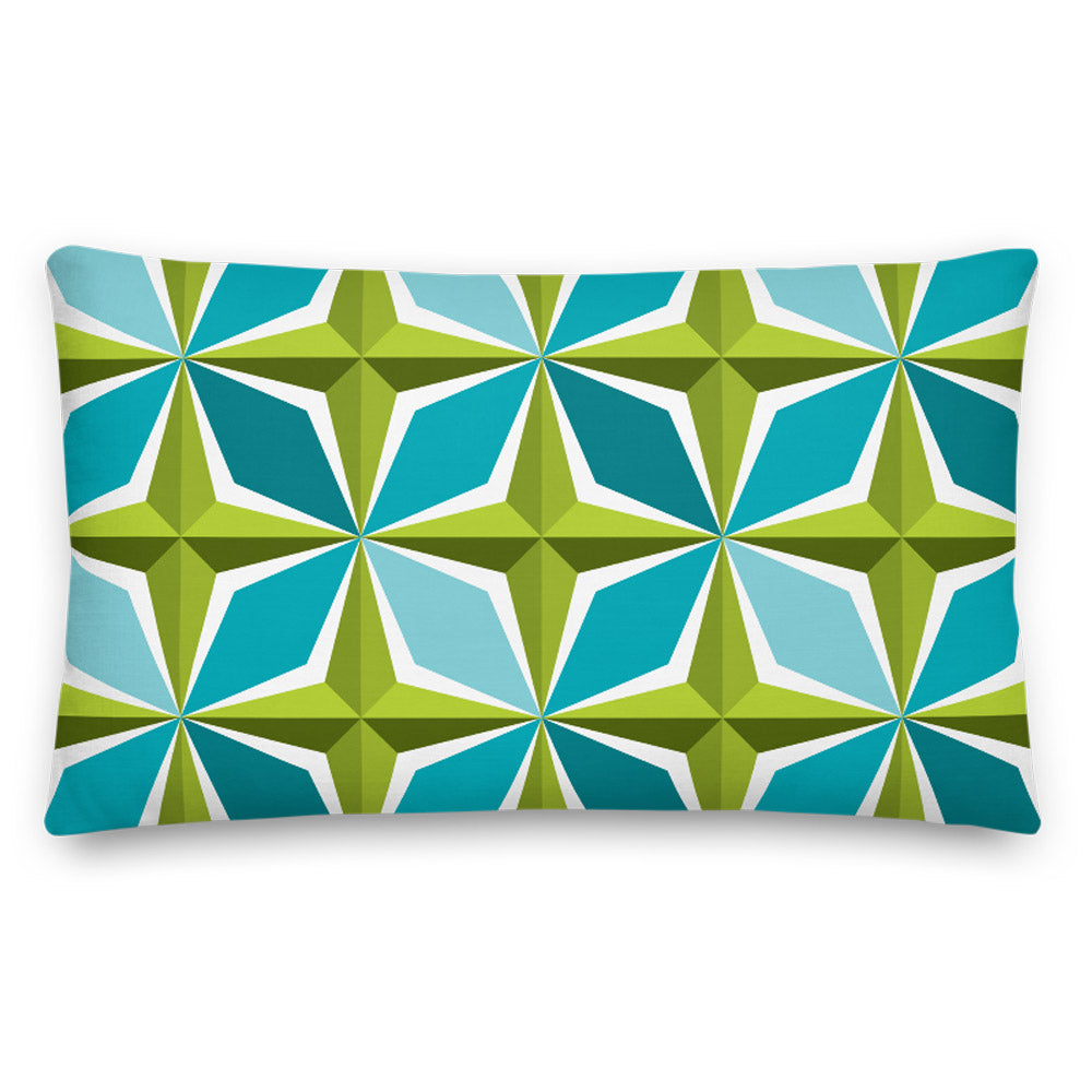 Mid Century Modern Aqua Green PolaRise Throw Pillow front view