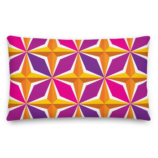 Mid Century Modern Orange Pink PolaRise Throw Pillow front view