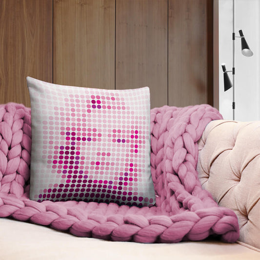 Mid Century Modern Hollywood Stars Pink Marilyn 18" Square Throw Pillow on a sofa