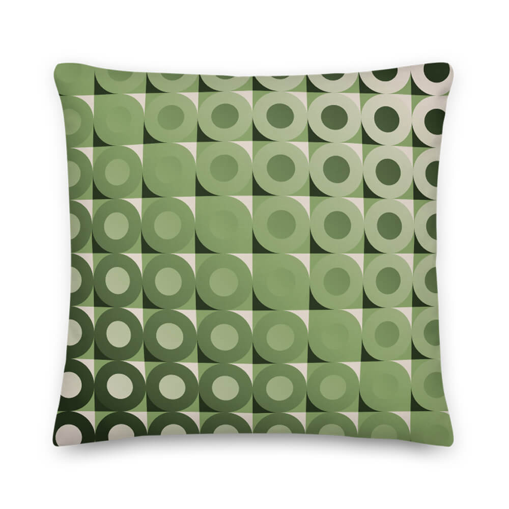 Mid Century Modern Camel Green LifeSavers 18" Square Throw Pillow front view