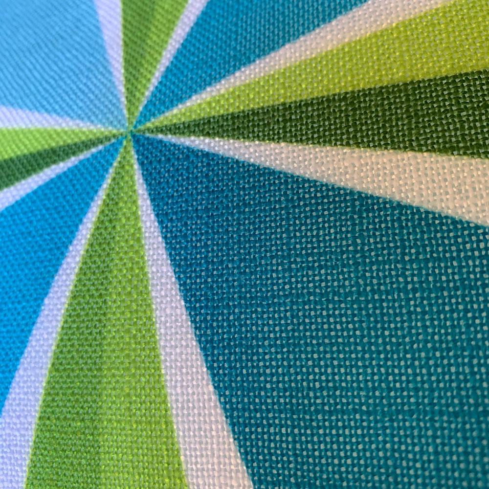 Mid Century Modern Aqua Green PolaRise 22" Square Cushion Throw Pillow design close-up