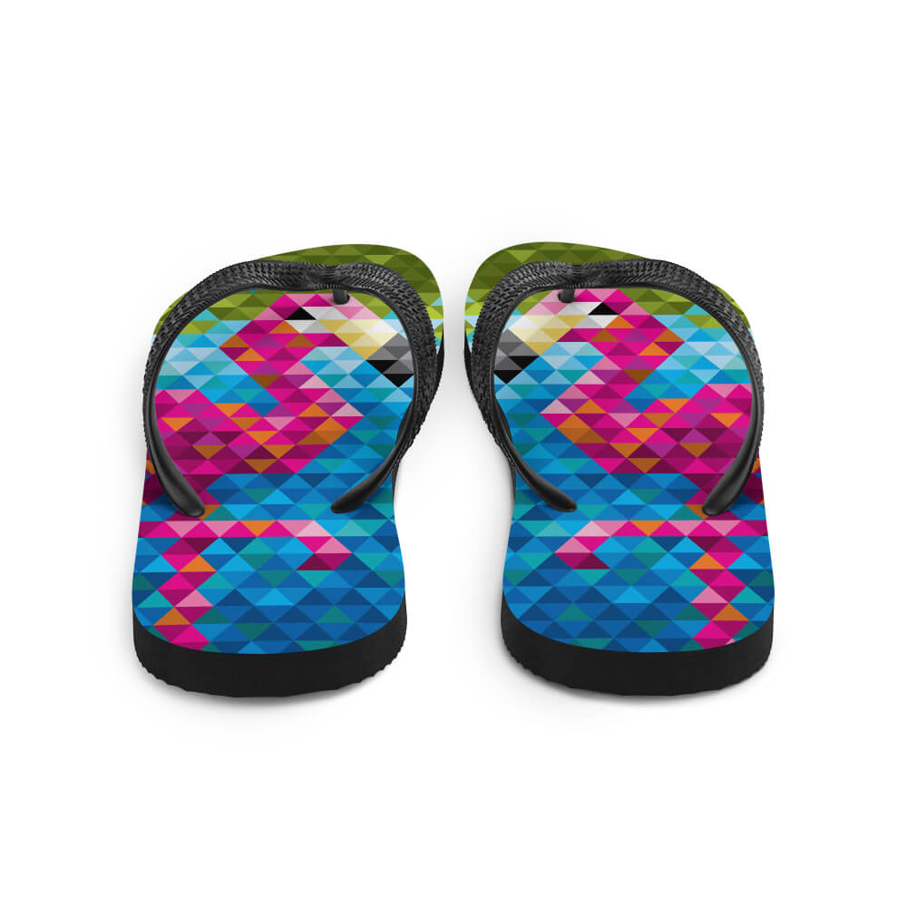 Mid Century Modern Flamingo Flip-Flops back view