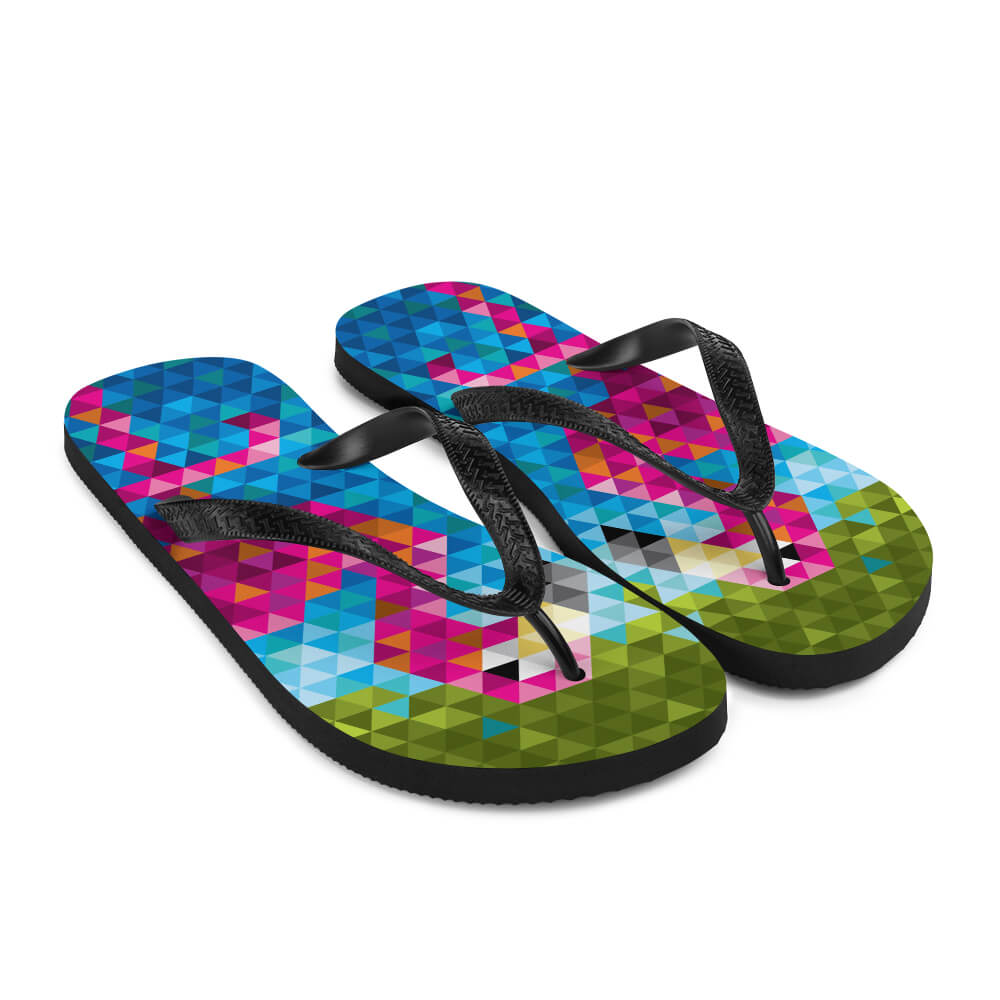 Mid Century Modern Flamingo Flip-Flops angle view
