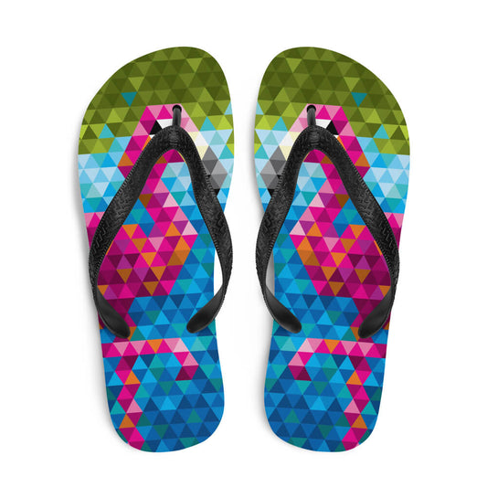 Mid Century Modern Flamingo Flip-Flops top view