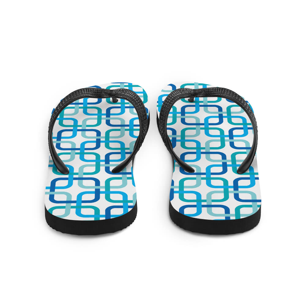 Mid Century Modern Blue PanAmTrays Flip-Flops back view
