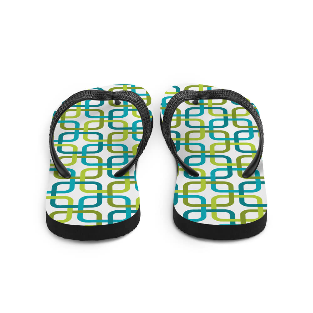 Mid Century Modern Green PanAmTrays Flip-Flops back view