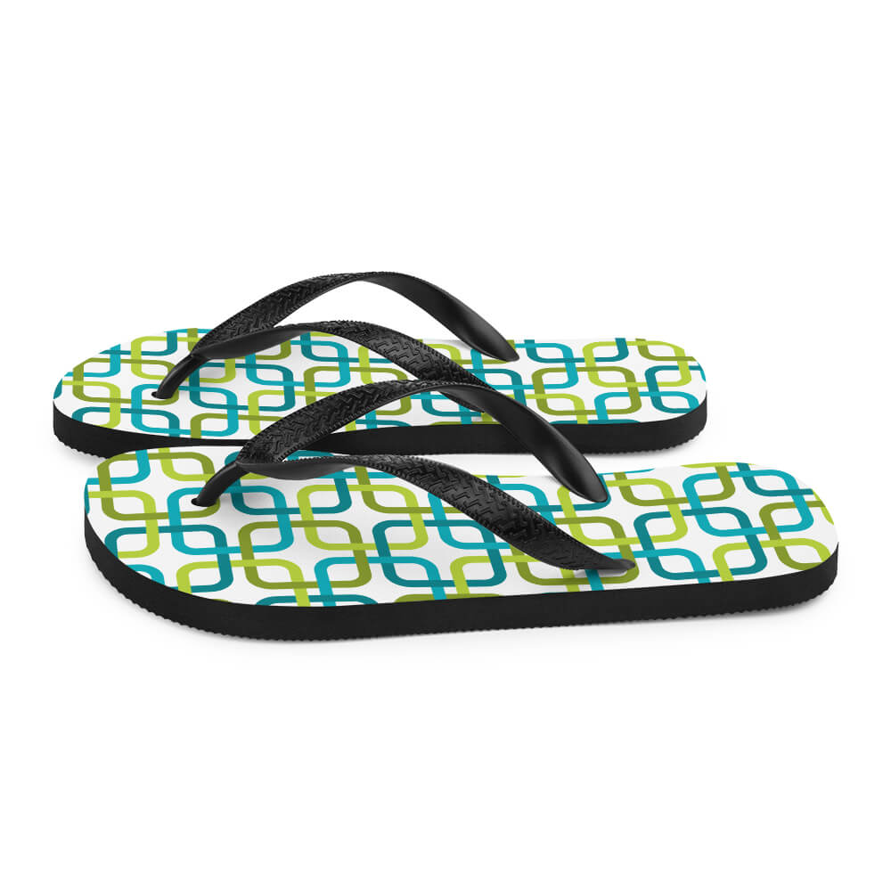 Mid Century Modern Green PanAmTrays Flip-Flops side view