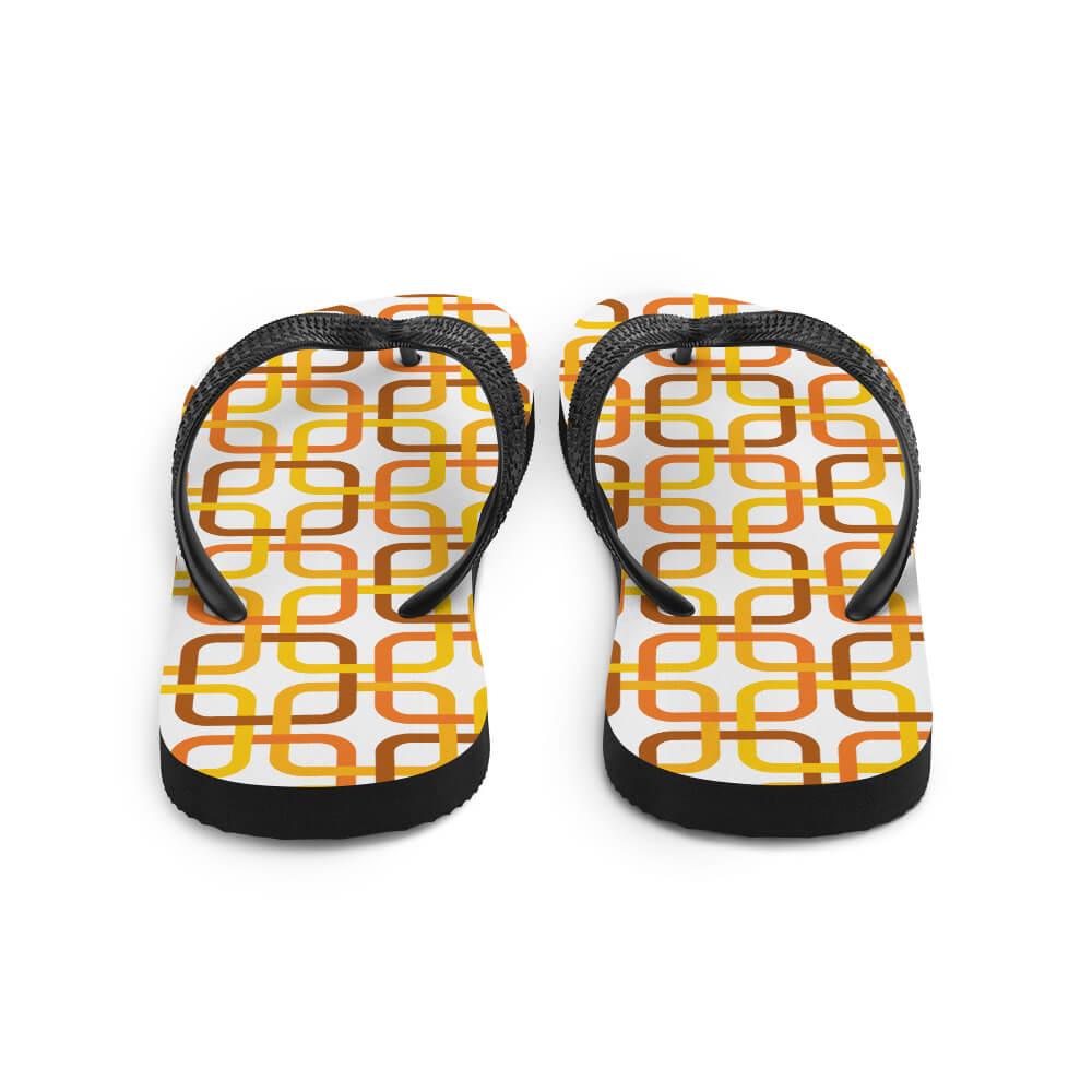 Mid Century Modern Orange PanAmTrays Flip-Flops back view