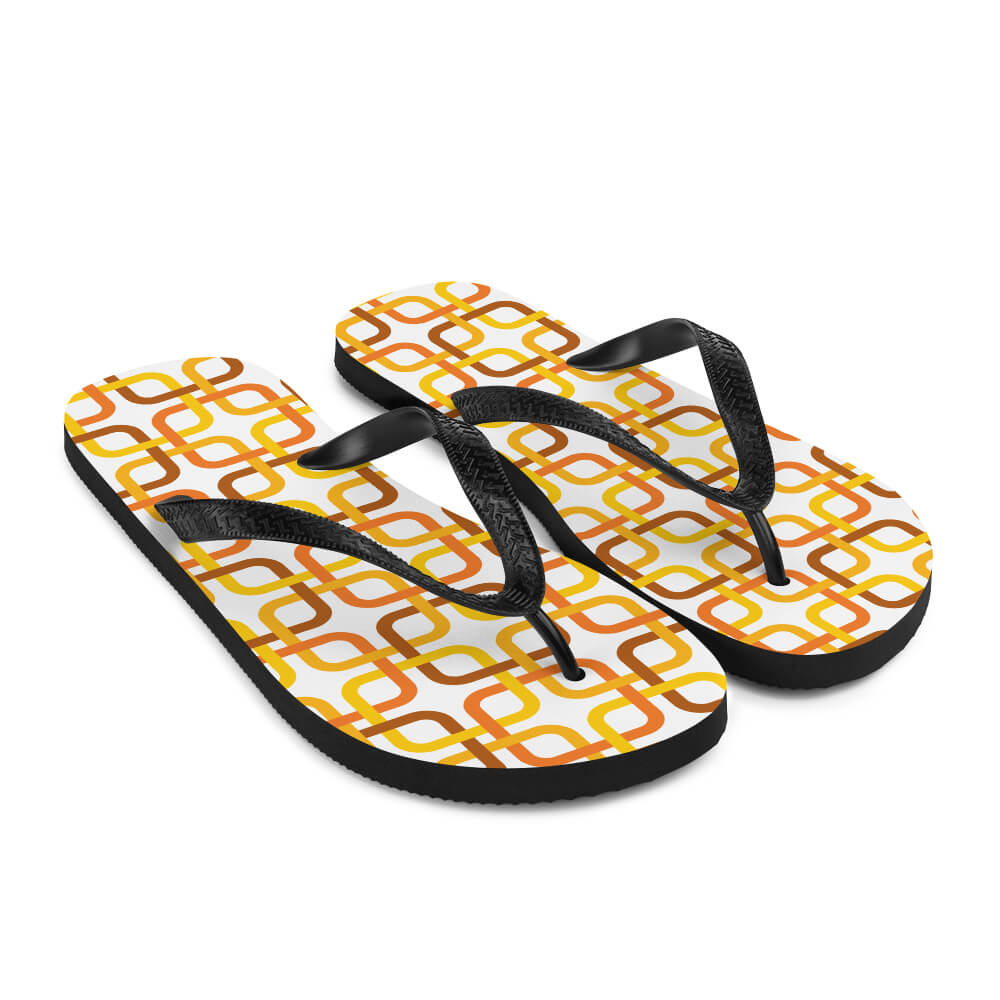 Mid Century Modern Orange PanAmTrays Flip-Flops angle view