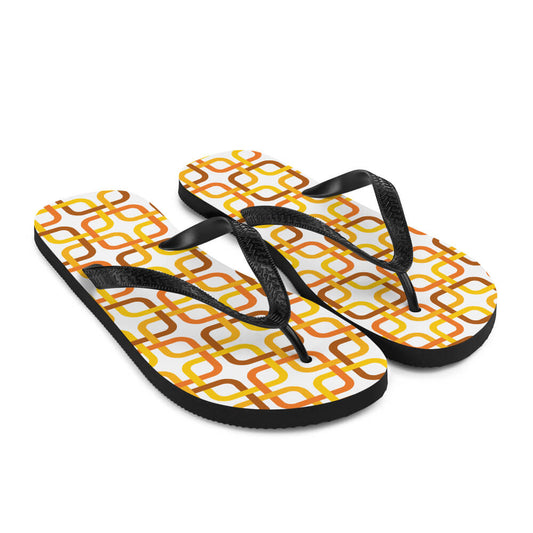 Mid Century Modern Orange PanAmTrays Flip-Flops angle view
