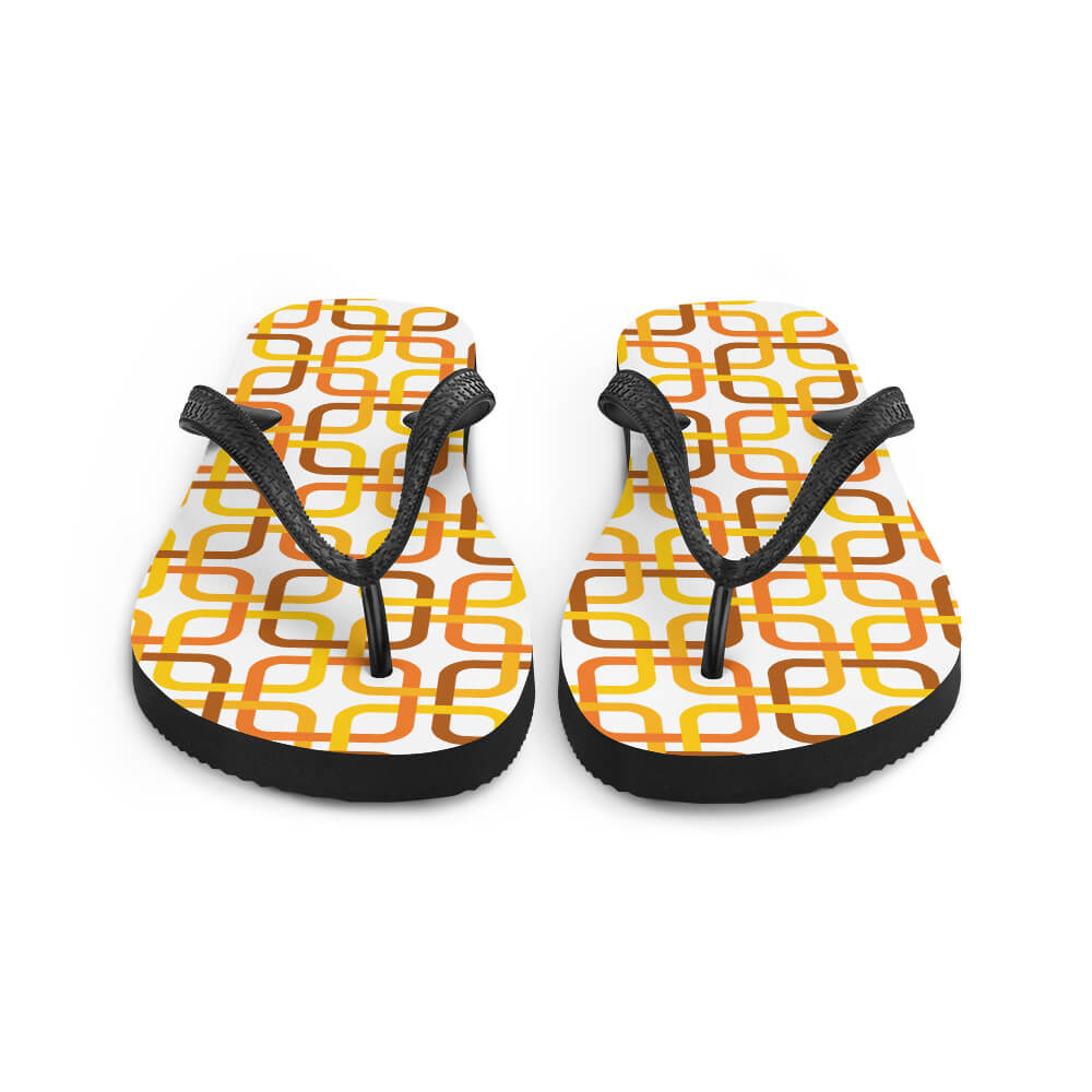 Mid Century Modern Orange PanAmTrays Flip-Flops front view