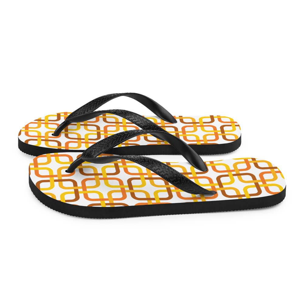 Mid Century Modern Orange PanAmTrays Flip-Flops side view