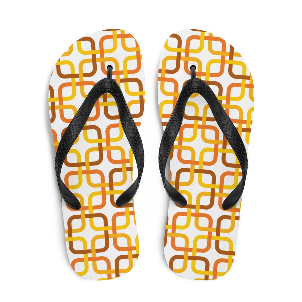 Mid Century Modern Orange PanAmTrays Flip-Flops top view