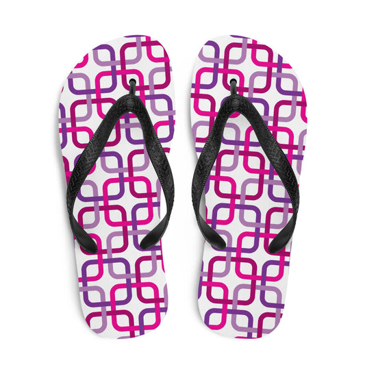 Mid Century Modern Pink PanAmTrays Flip-Flops top view