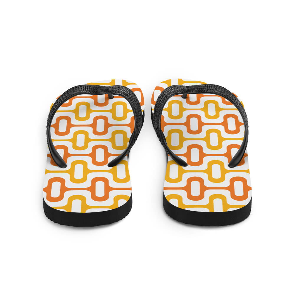 Mid Century Modern Orange ZipperDee Flip-Flops back view