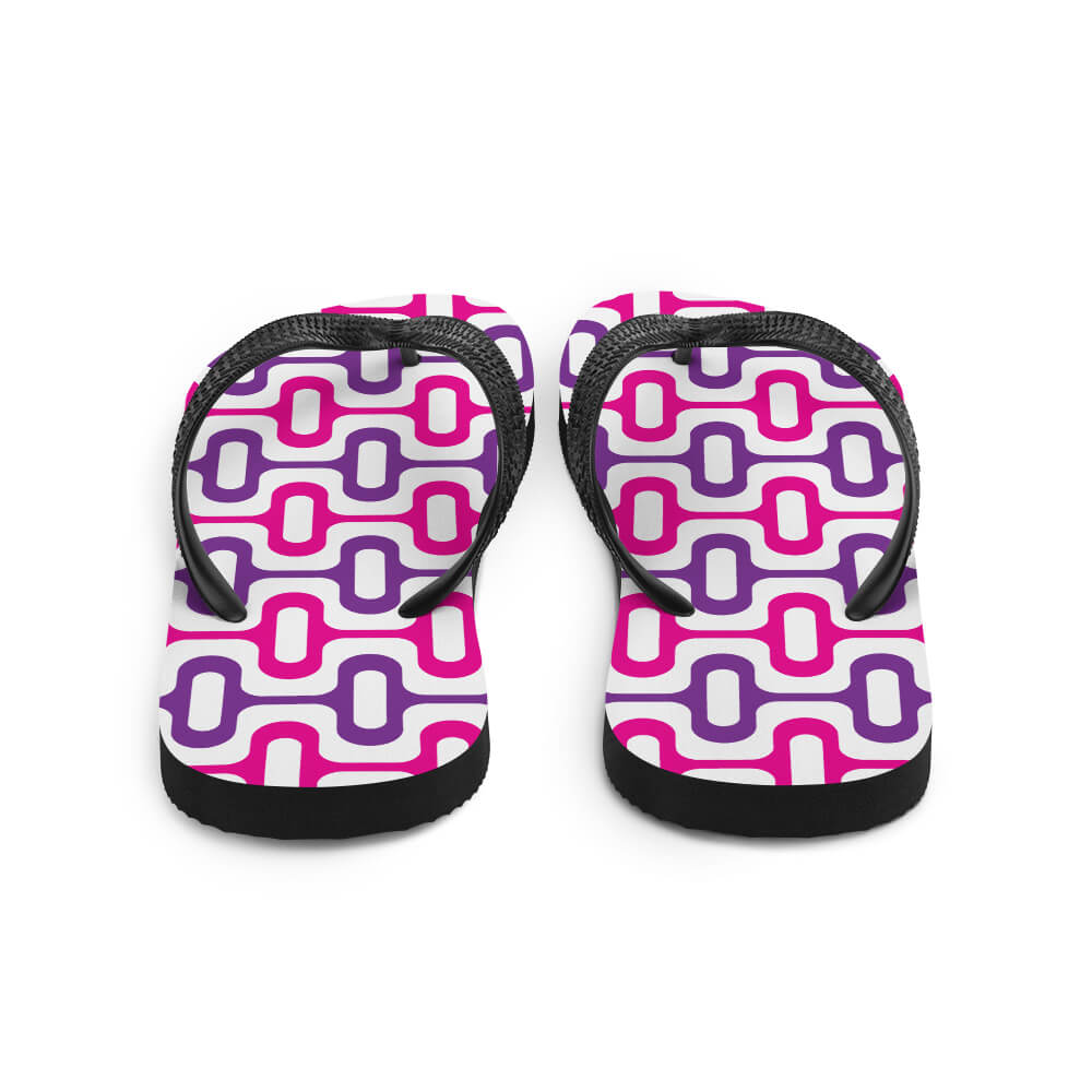 Mid Century Modern Purple ZipperDee Flip-Flops back view