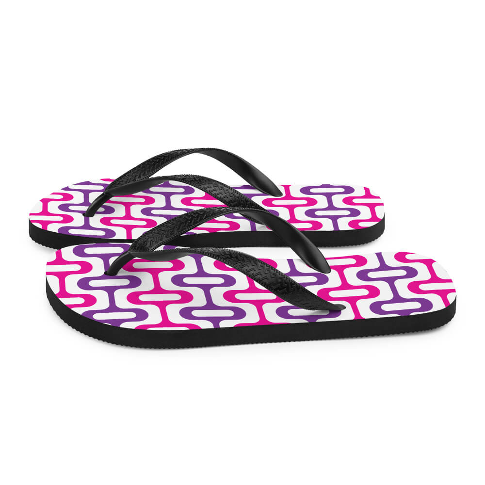 Mid Century Modern Purple ZipperDee Flip-Flops side view