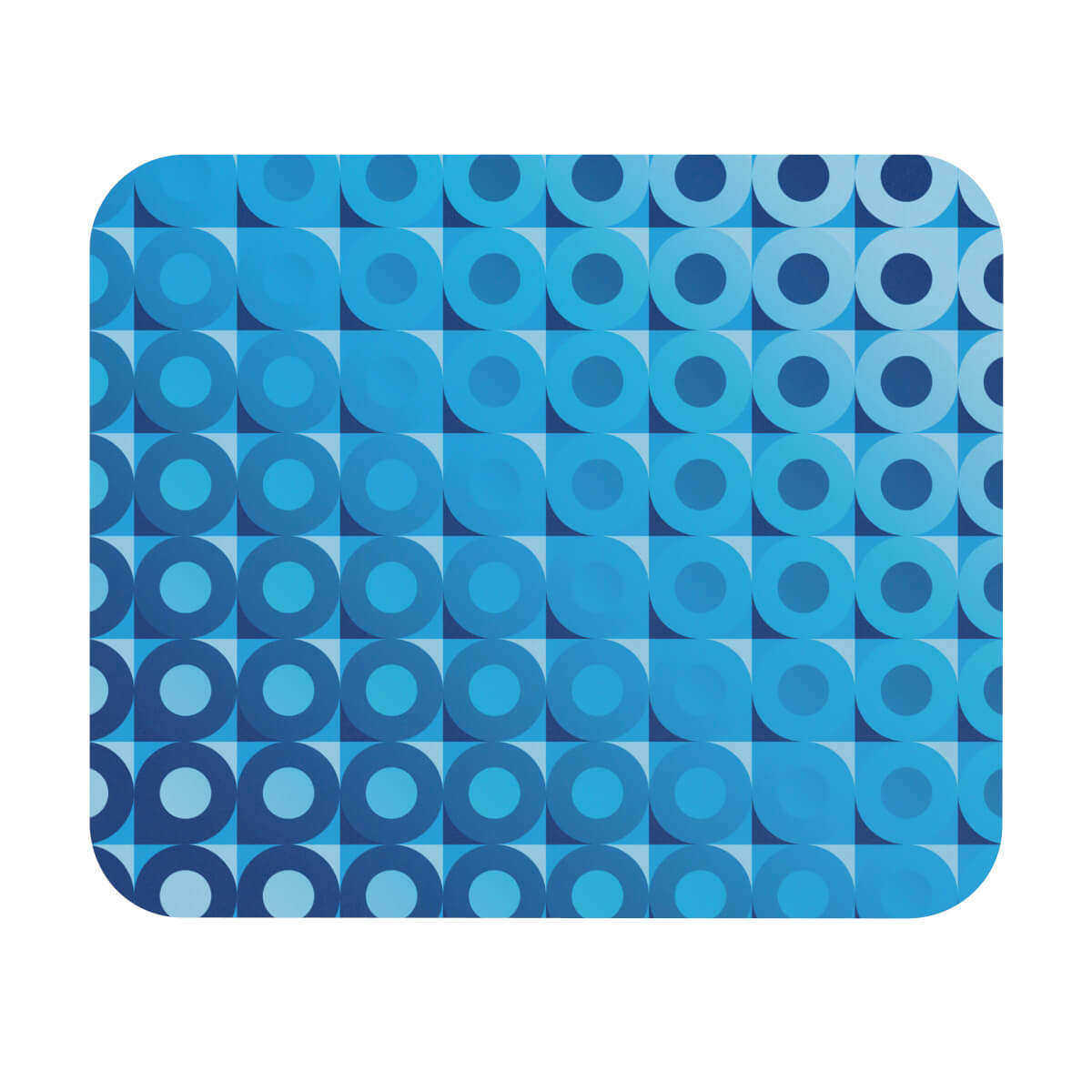 Mid Century Modern Blue LifeSavers Rectangular Mouse Pad top view