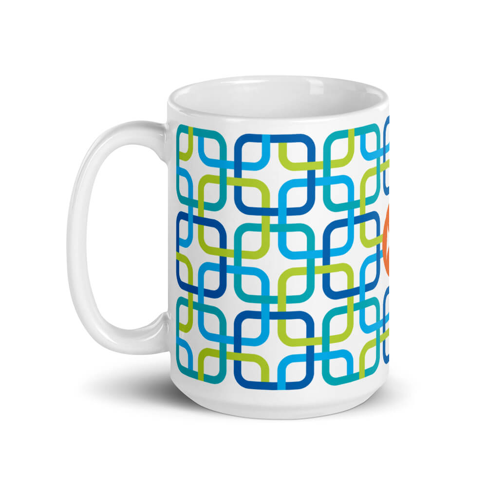 Mid Century Modern Blue PanAmTrays 15oz Mug left view