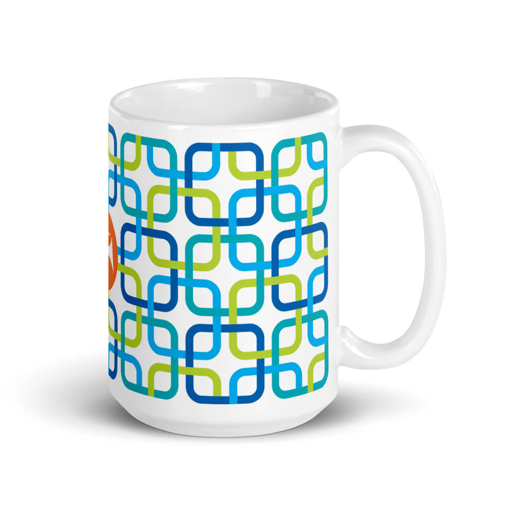 Mid Century Modern Blue PanAmTrays 15oz Mug right view