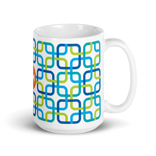 Mid Century Modern Blue PanAmTrays 15oz Mug right view