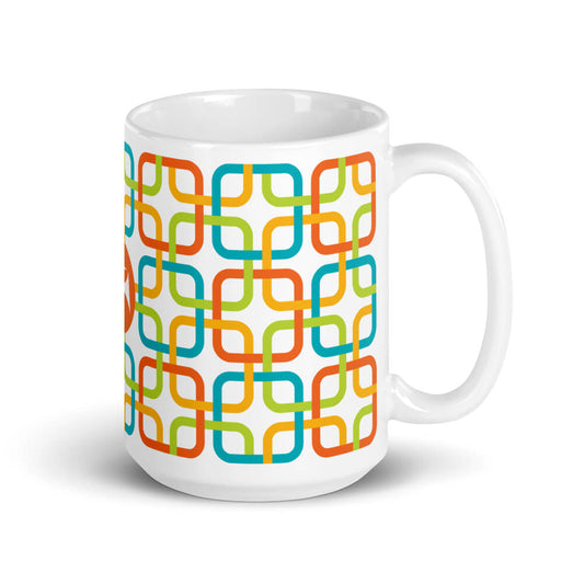 Mid Century Modern Multicolour PanAmTrays 15oz Mug right view