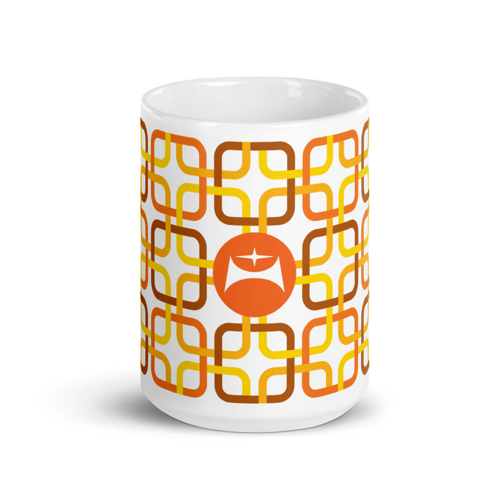 Mid Century Modern Orange PanAmTrays 15oz Mug front view