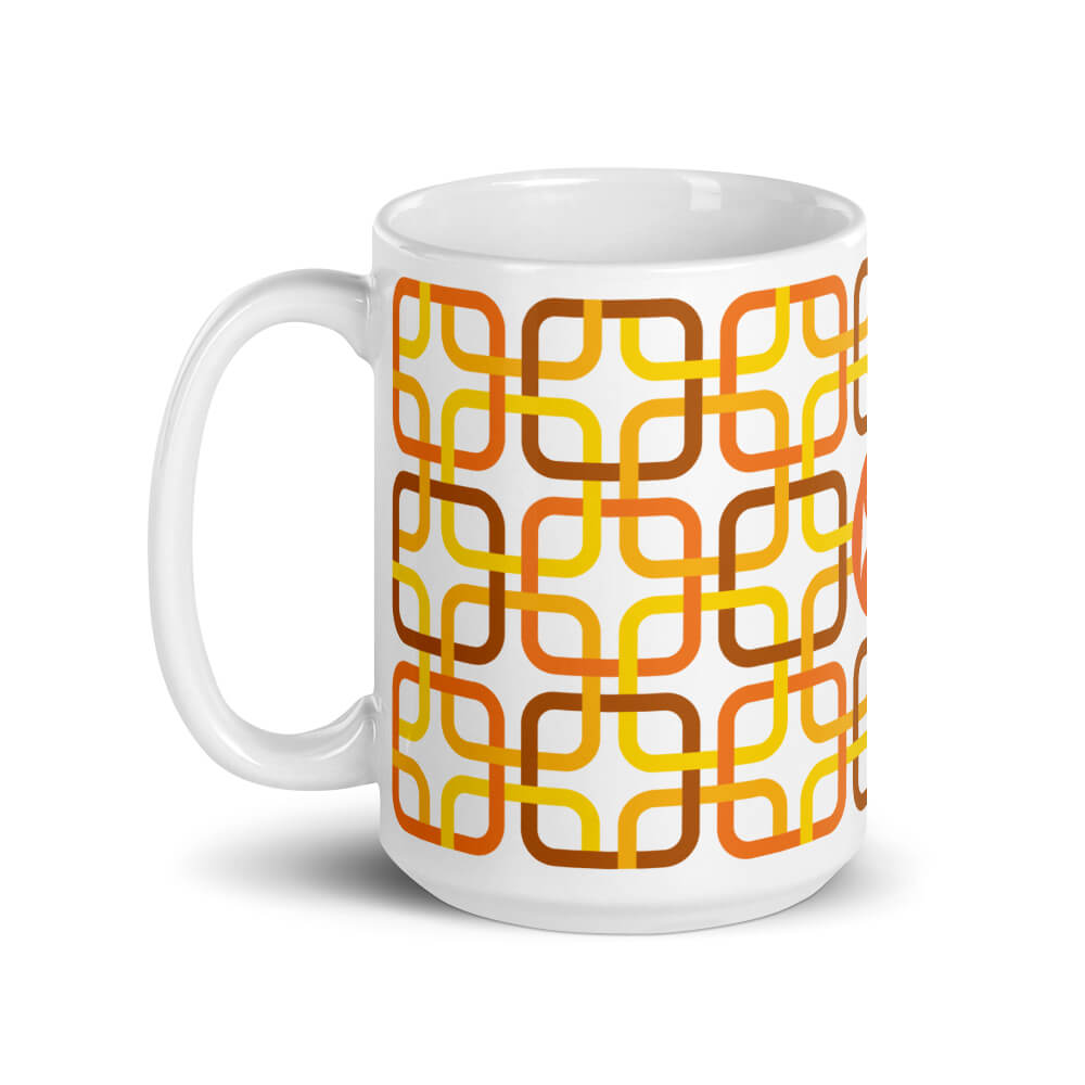 Mid Century Modern Orange PanAmTrays 15oz Mug left view