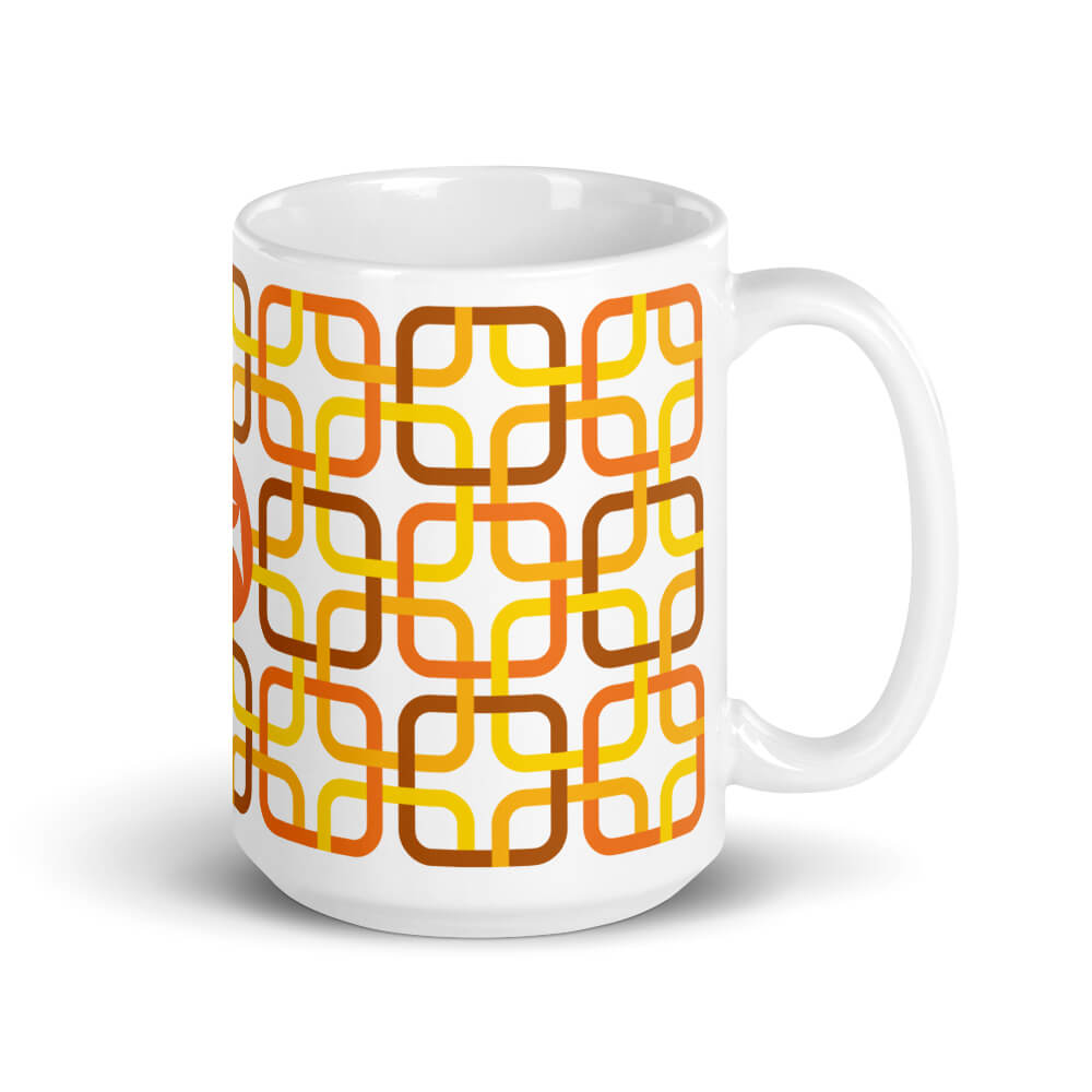 Mid Century Modern Orange PanAmTrays 15oz Mug right view