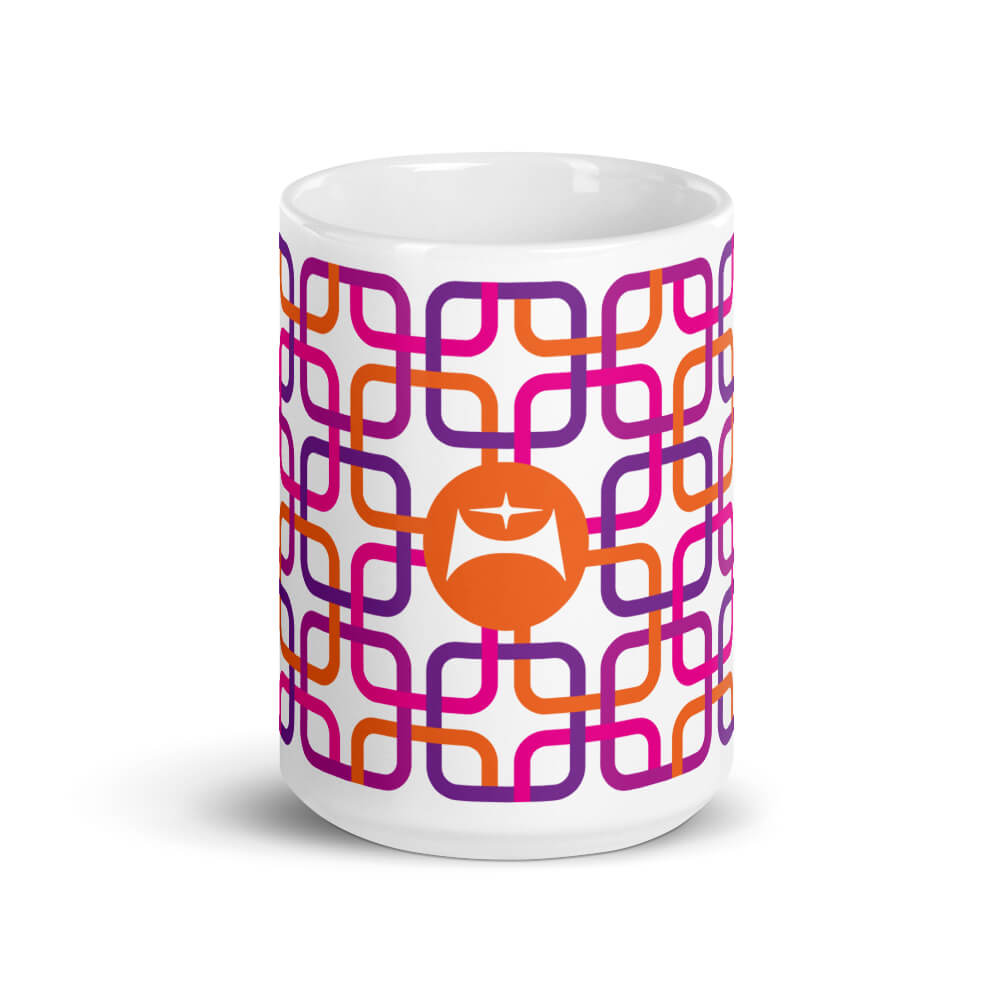 Mid Century Modern Pink PanAmTrays 15oz Mug front view