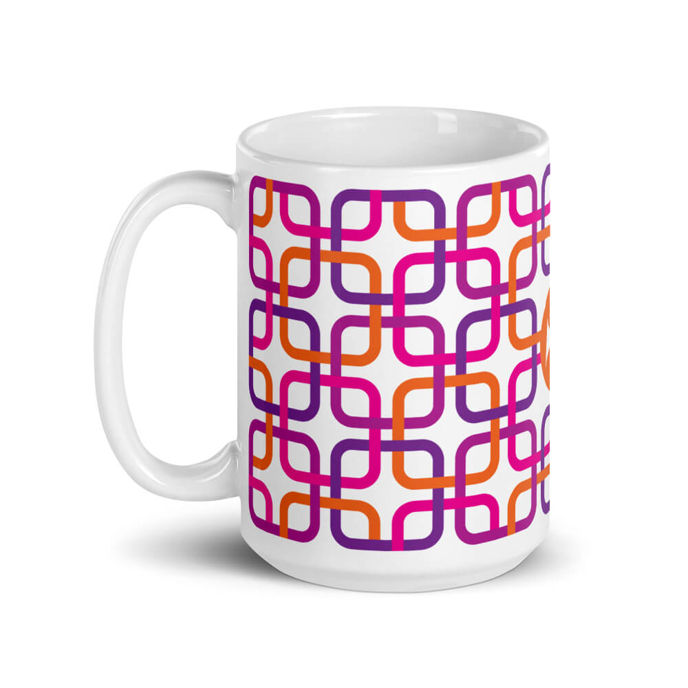 Mid Century Modern Pink PanAmTrays 15oz Mug left view