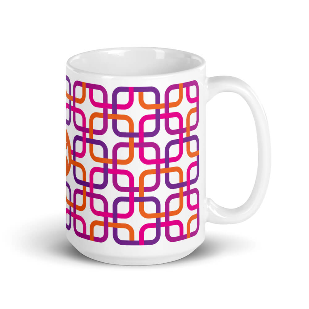 Mid Century Modern Pink PanAmTrays 15oz Mug right view