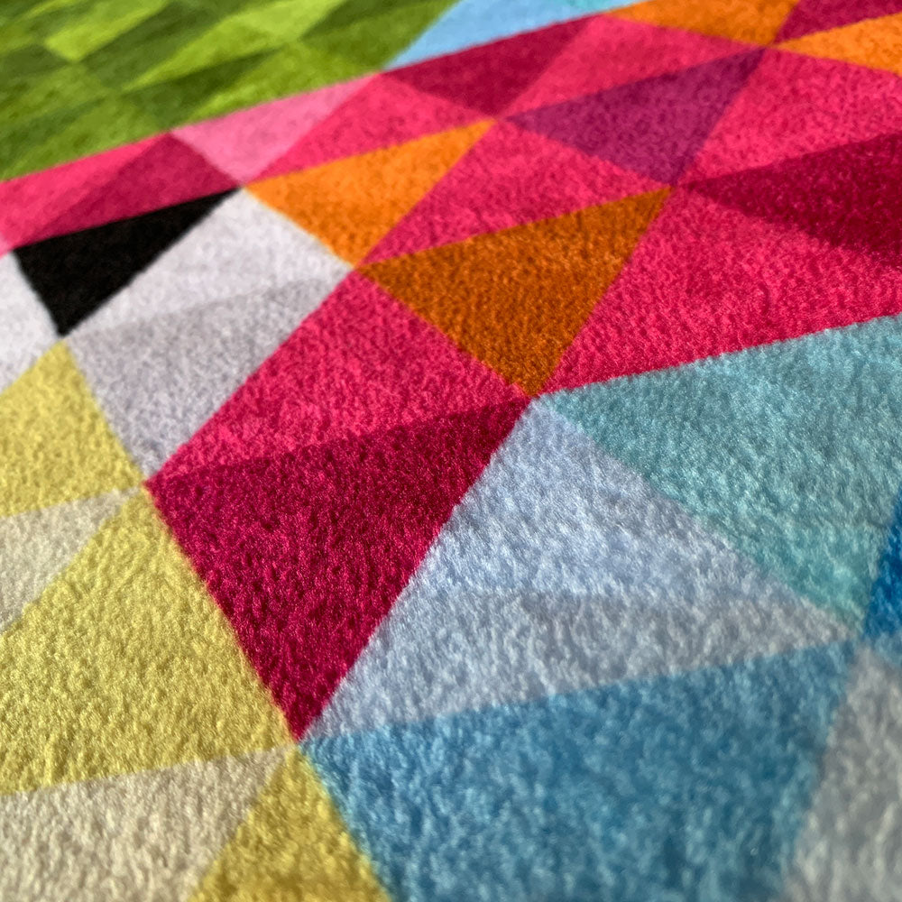 Mid Century Modern Flamingo Throw Blanket Fabric Flat Close-up