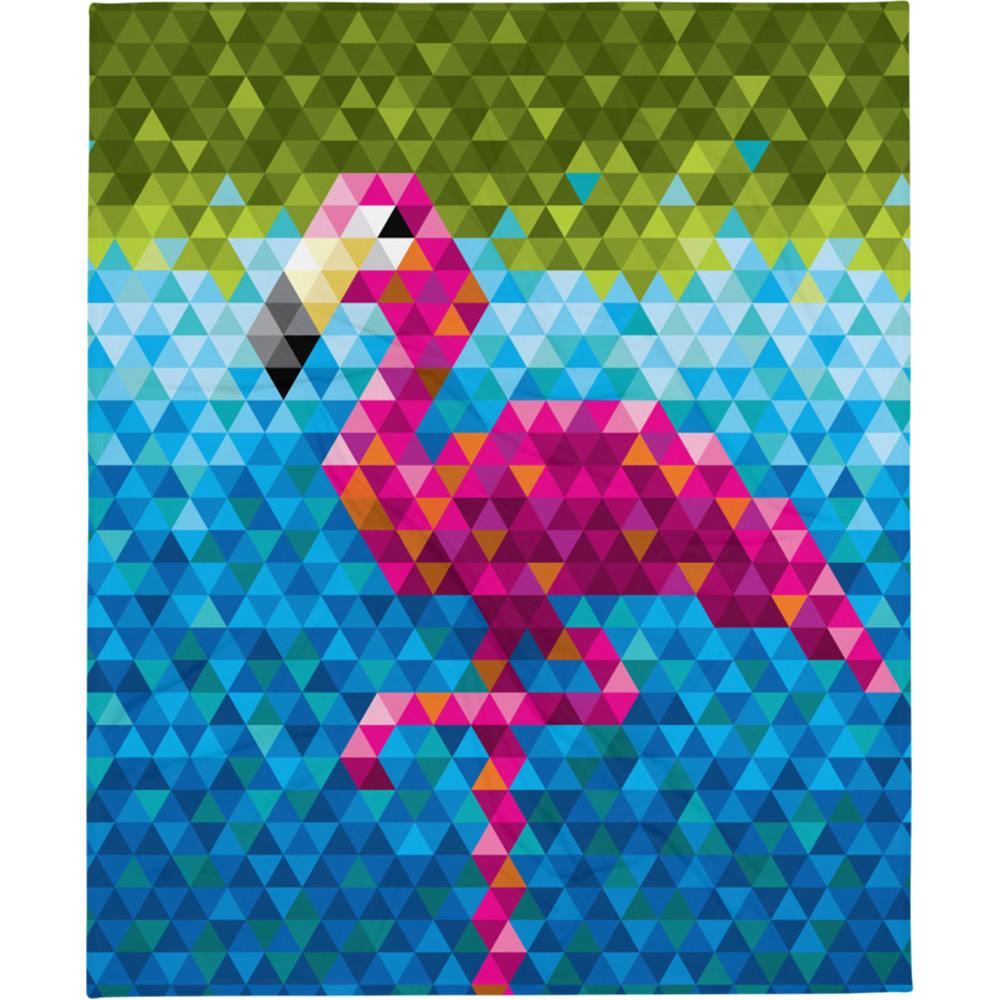 Mid Century Modern Flamingo Throw Blanket Flat view