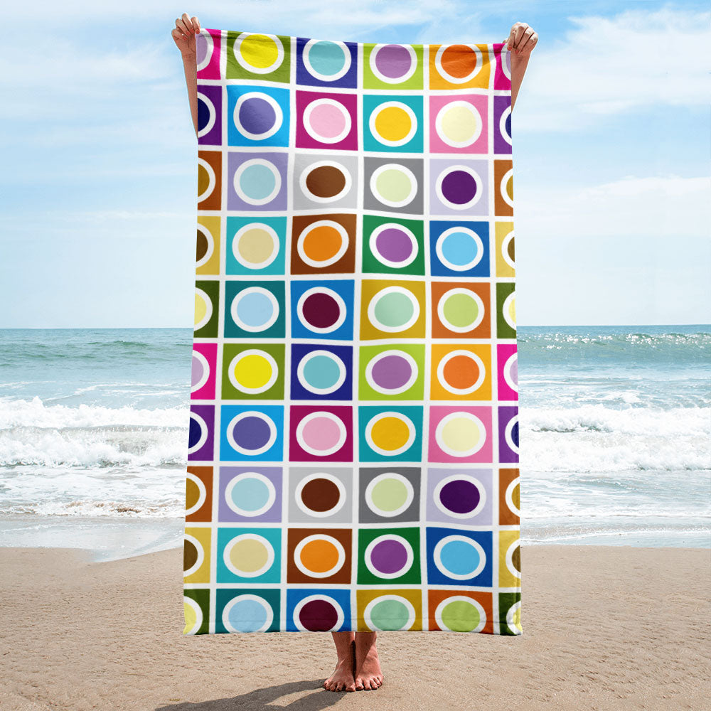 Mid Century Modern Moon Eclipse Beach & Pool Towel